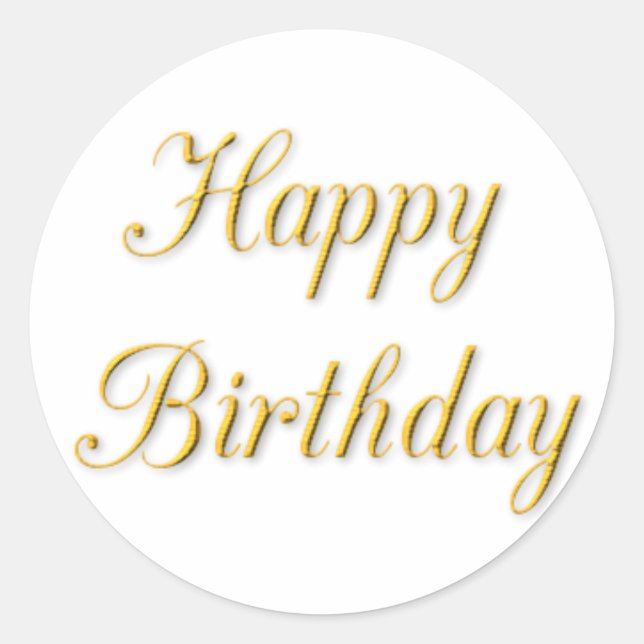 Happy Birthday Runder Aufkleber (Vorderseite)