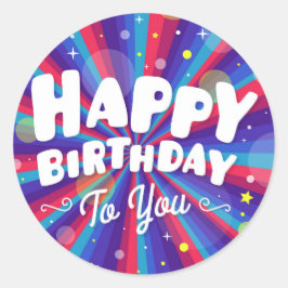 Happy Birthday Runder Aufkleber