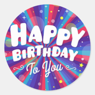 Happy Birthday Runder Aufkleber