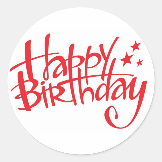 Happy Birthday Runder Aufkleber (Vorderseite)