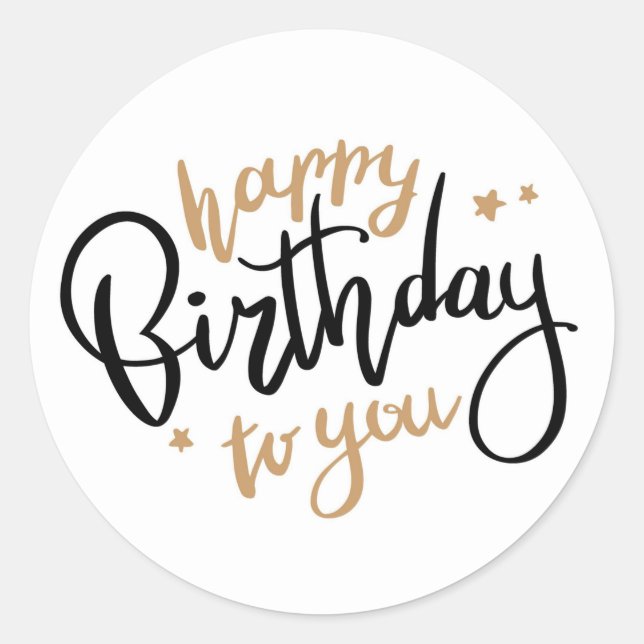 Happy Birthday Runder Aufkleber (Vorderseite)