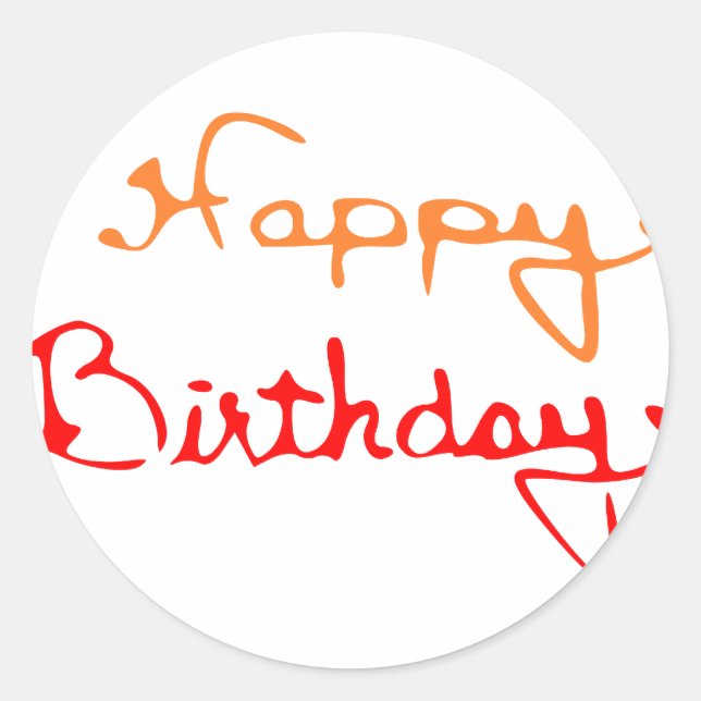 Happy Birthday Runder Aufkleber (Vorderseite)