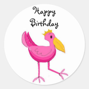 Happy Birthday Runder Aufkleber