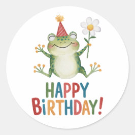 Happy Birthday Runder Aufkleber