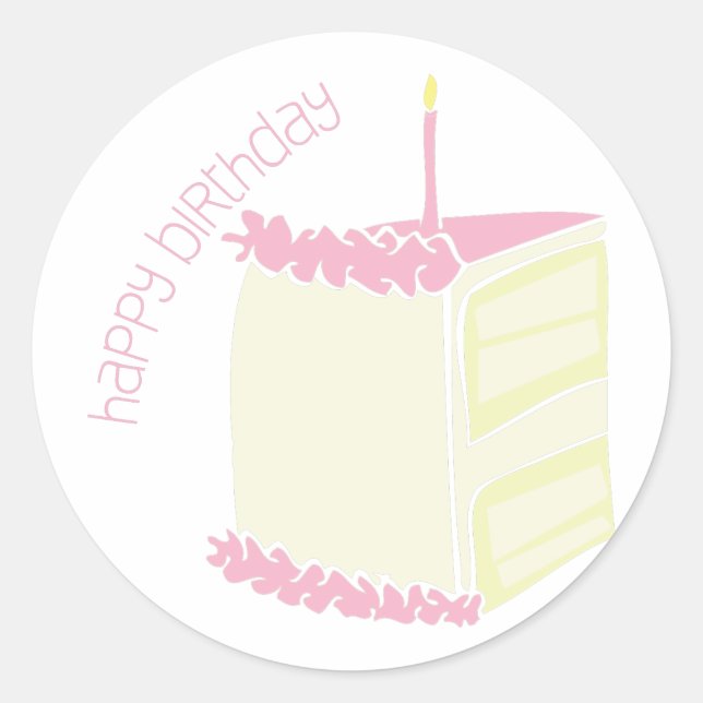 Happy Birthday Runder Aufkleber (Vorderseite)