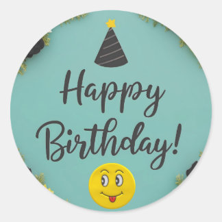Happy Birthday Runder Aufkleber