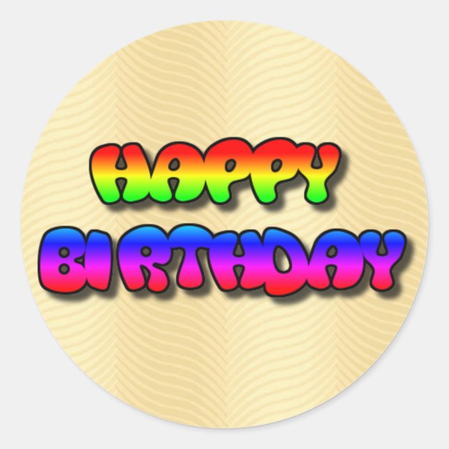 Happy Birthday Runder Aufkleber (Vorderseite)