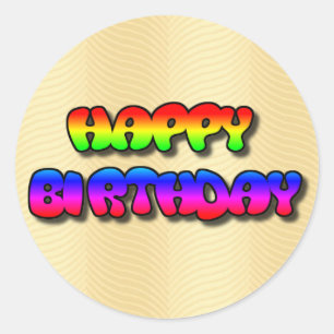 Happy Birthday Runder Aufkleber