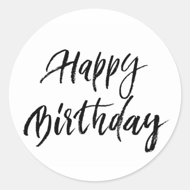 Happy Birthday Runder Aufkleber (Vorderseite)