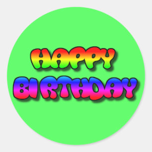Happy Birthday Runder Aufkleber