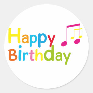 Happy Birthday Runder Aufkleber