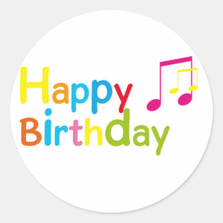 Happy Birthday Runder Aufkleber