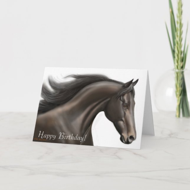 Happy Birthday Running Horning Card Karte (Vorderseite)