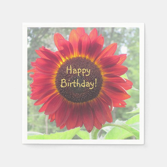 Happy Birthday Rusty Sonnenblume Serviette (Vorderseite)