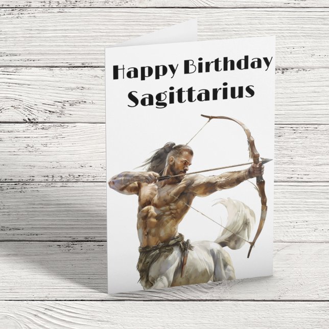 Happy Birthday Sagittarius Zodiac Centaur Karte (Von Creator hochgeladen)