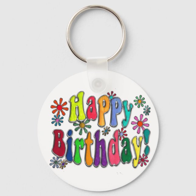 Happy Birthday Schlüsselanhänger (Vorderseite)