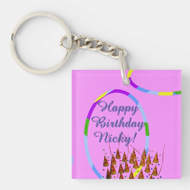 Happy Birthday Schlüsselanhänger (Vorderseite)