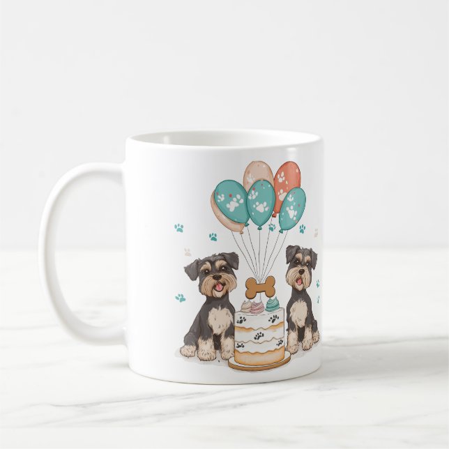 Happy Birthday Schnauzer Hunde Kaffeetasse (Links)