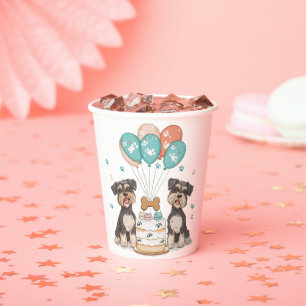 Happy Birthday Schnauzer Hunde Pappbecher