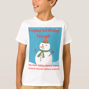 Happy Birthday Schneemann T-Shirt Süße Wintergeb