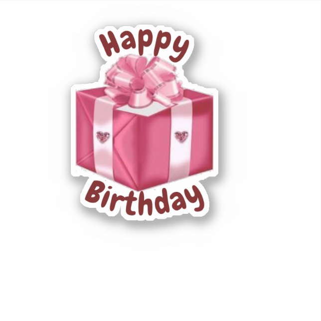 Happy Birthday Schnitt Aufkleber (Vorderseite)