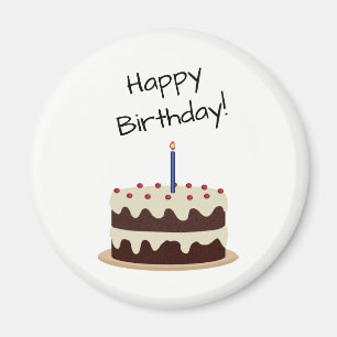 Happy Birthday Schokolade und Vanilla Cake Magnet