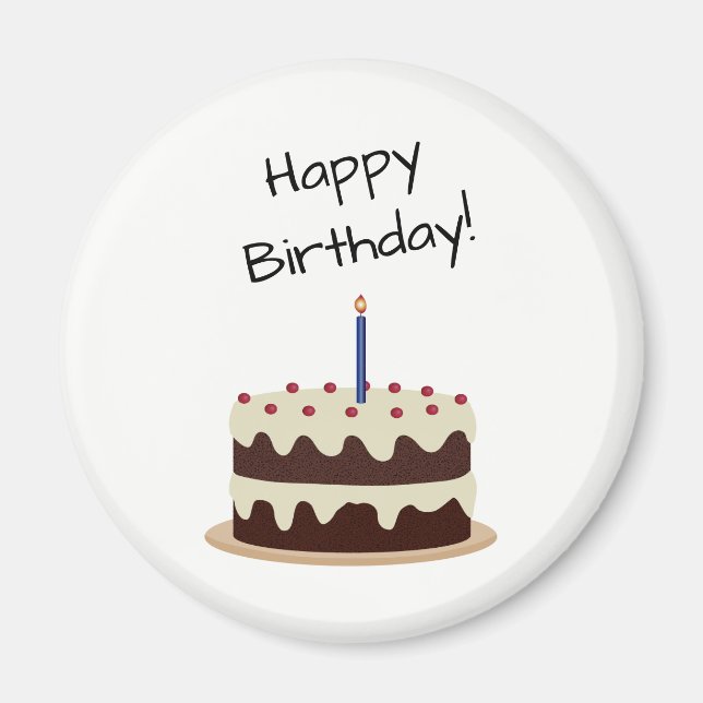Happy Birthday Schokolade und Vanilla Cake Magnet (Vorne)