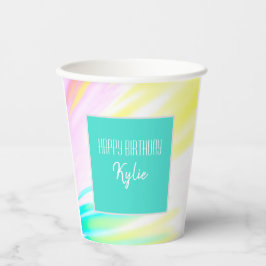 "Happy Birthday" Schöne Farbpapier-Tasse Pappbecher