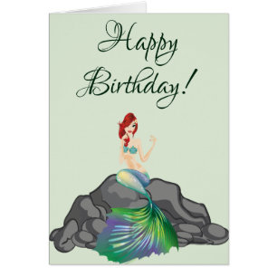 Happy Birthday Schöne Mermaid Grußkarte