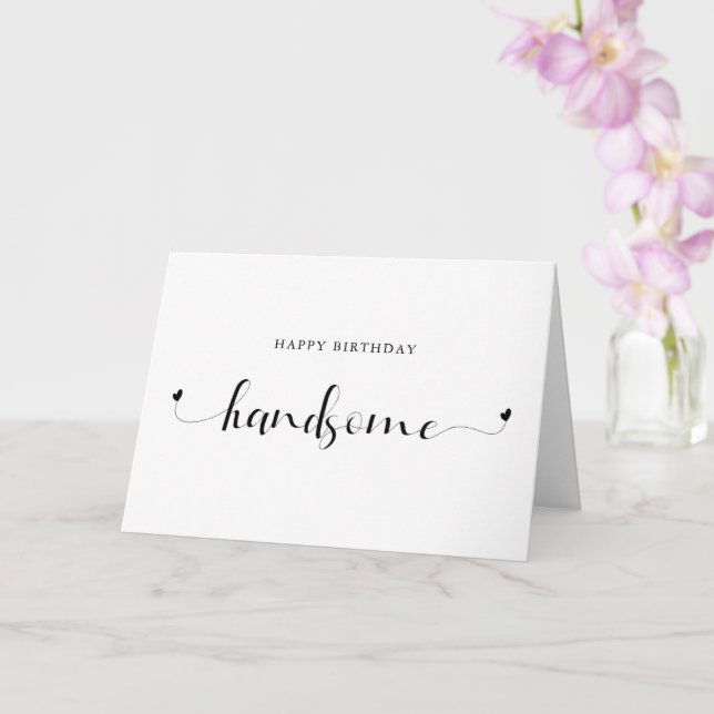 Happy Birthday Schönes romantisches modernes Herz Karte (Orchidee)