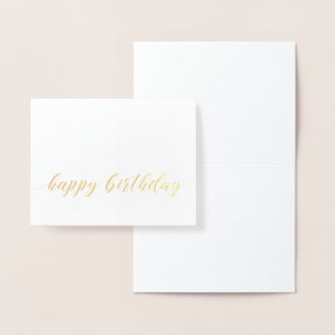 Happy Birthday Schriftzug Goldfolie Grußkarte Folienkarte