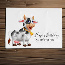 Happy Birthday schwarz-weiß Kuh