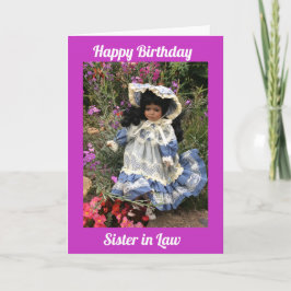 Happy Birthday Schwester des Gesetzes Black Doll 3 Karte