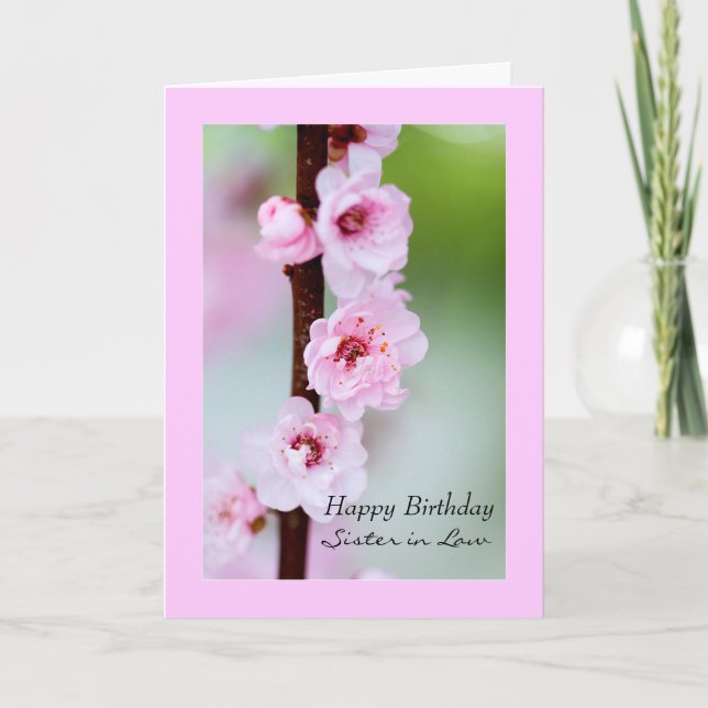 Happy Birthday Schwester Karte (Vorderseite)