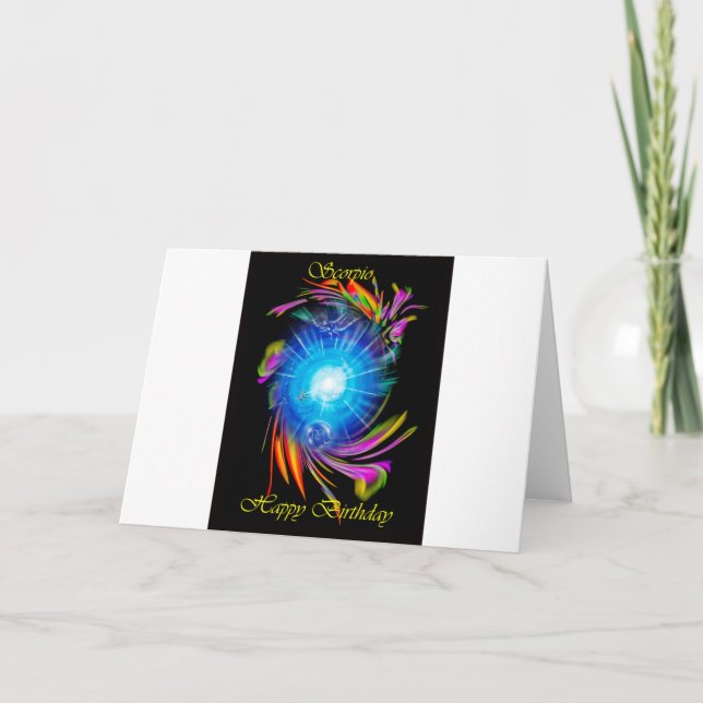 Happy Birthday Scorpio Karte (Vorderseite)