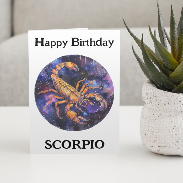 Happy Birthday Scorpio Zodiac Karte (Von Creator hochgeladen)