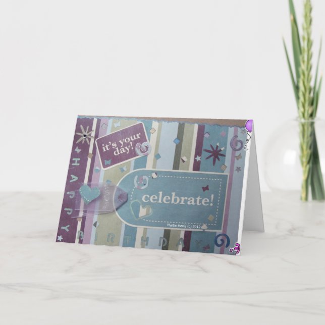 Happy Birthday - Scrapbook Card Karte (Vorderseite)