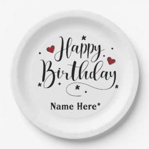 Happy Birthday Script Individuelle Name Paper Tell Pappteller