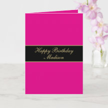 Happy Birthday Script Name Pink Black Gold