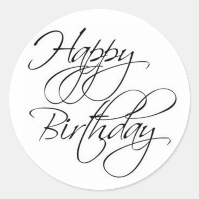 Happy Birthday Script Sticker (Vorderseite)