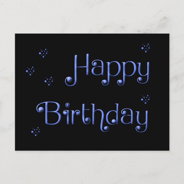 Happy Birthday Scripting Simple Text Postkarte (Vorderseite)