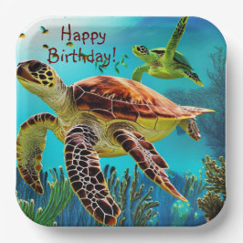 Happy Birthday Sea Turtle Pappteller