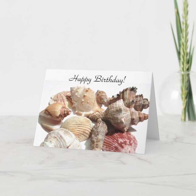 Happy Birthday Seashells Grußkarte Karte (Vorderseite)