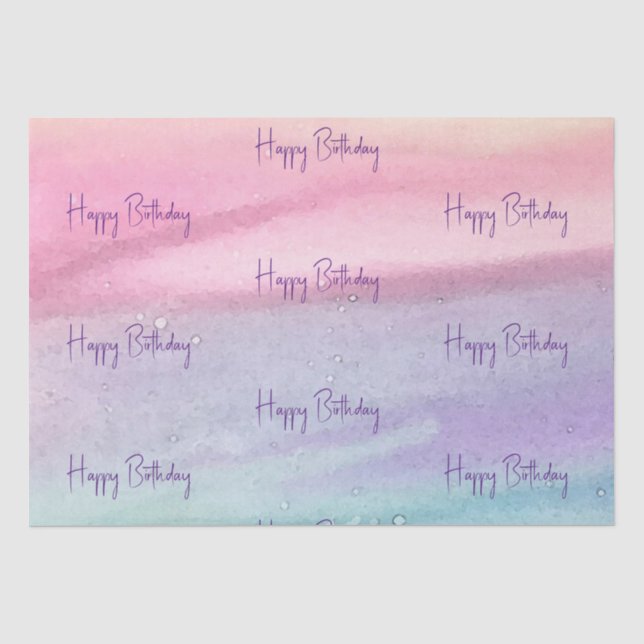 Happy Birthday Seidenpapier (Vorderseite)
