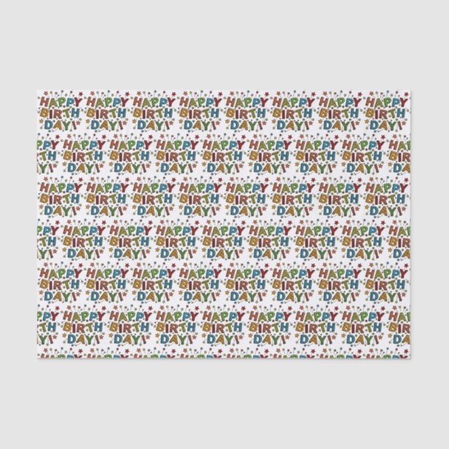 Happy Birthday Seidenpapier (Vorderseite)