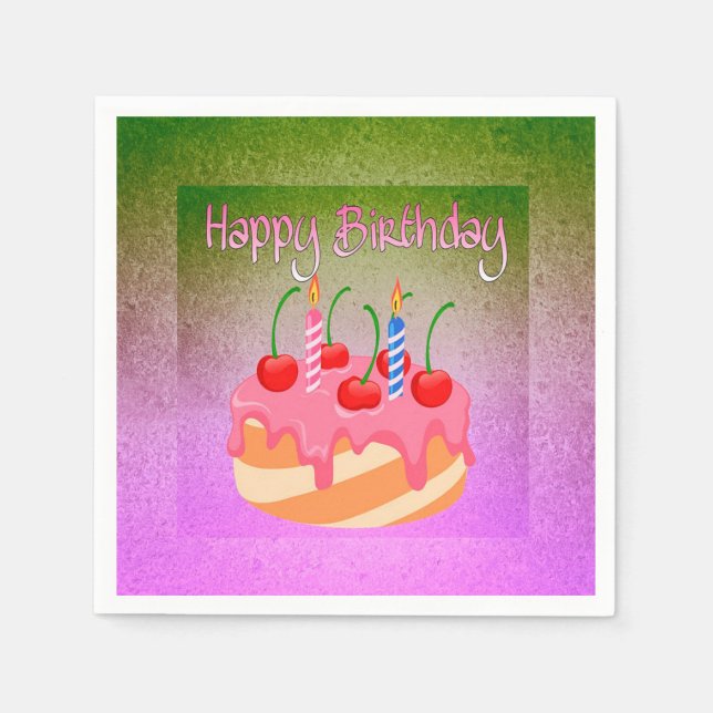 Happy Birthday Serviette (Vorderseite)