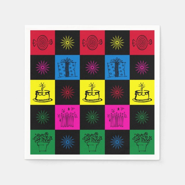 Happy Birthday Serviette (Vorderseite)