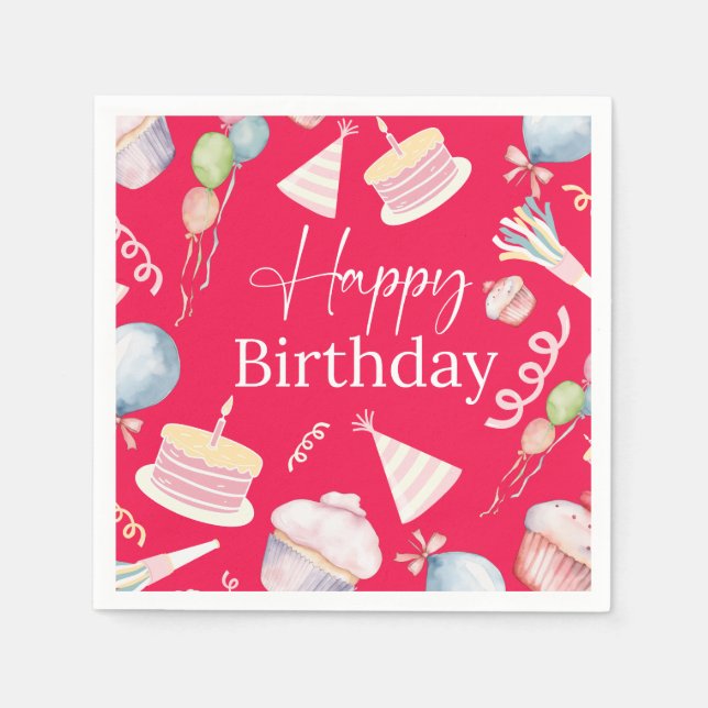 Happy Birthday Serviette (Vorderseite)