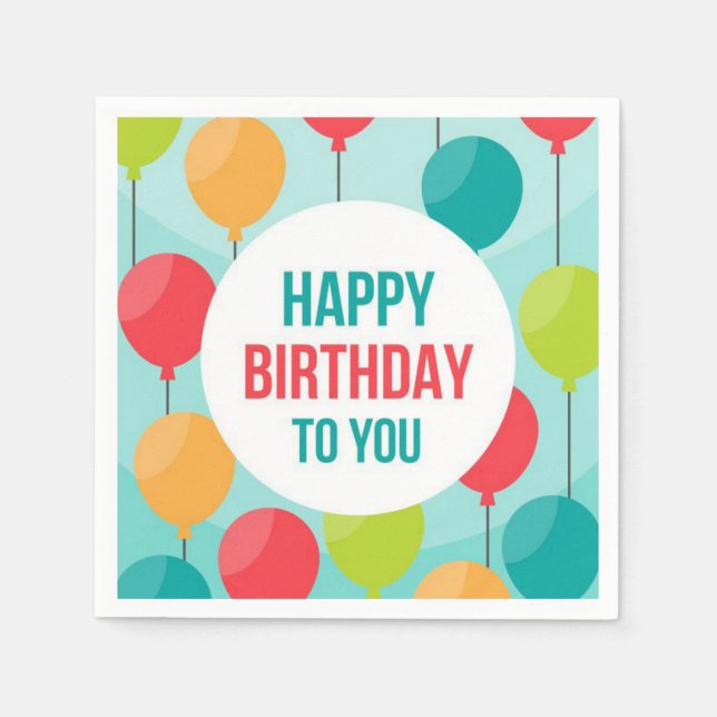 Happy Birthday Serviette (Vorderseite)