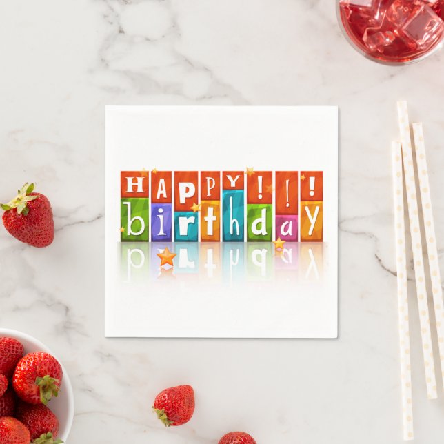 Happy Birthday Serviette (Beispiel)